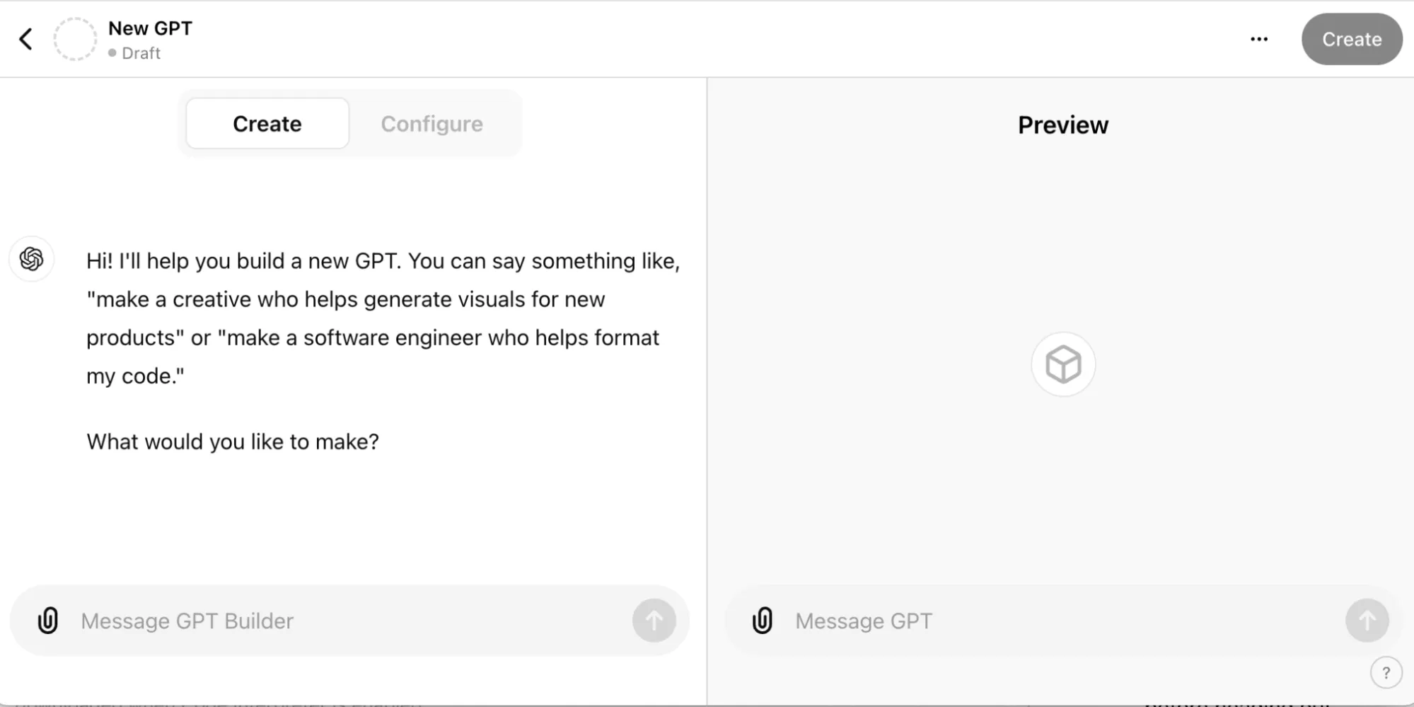 Custom GPT interface